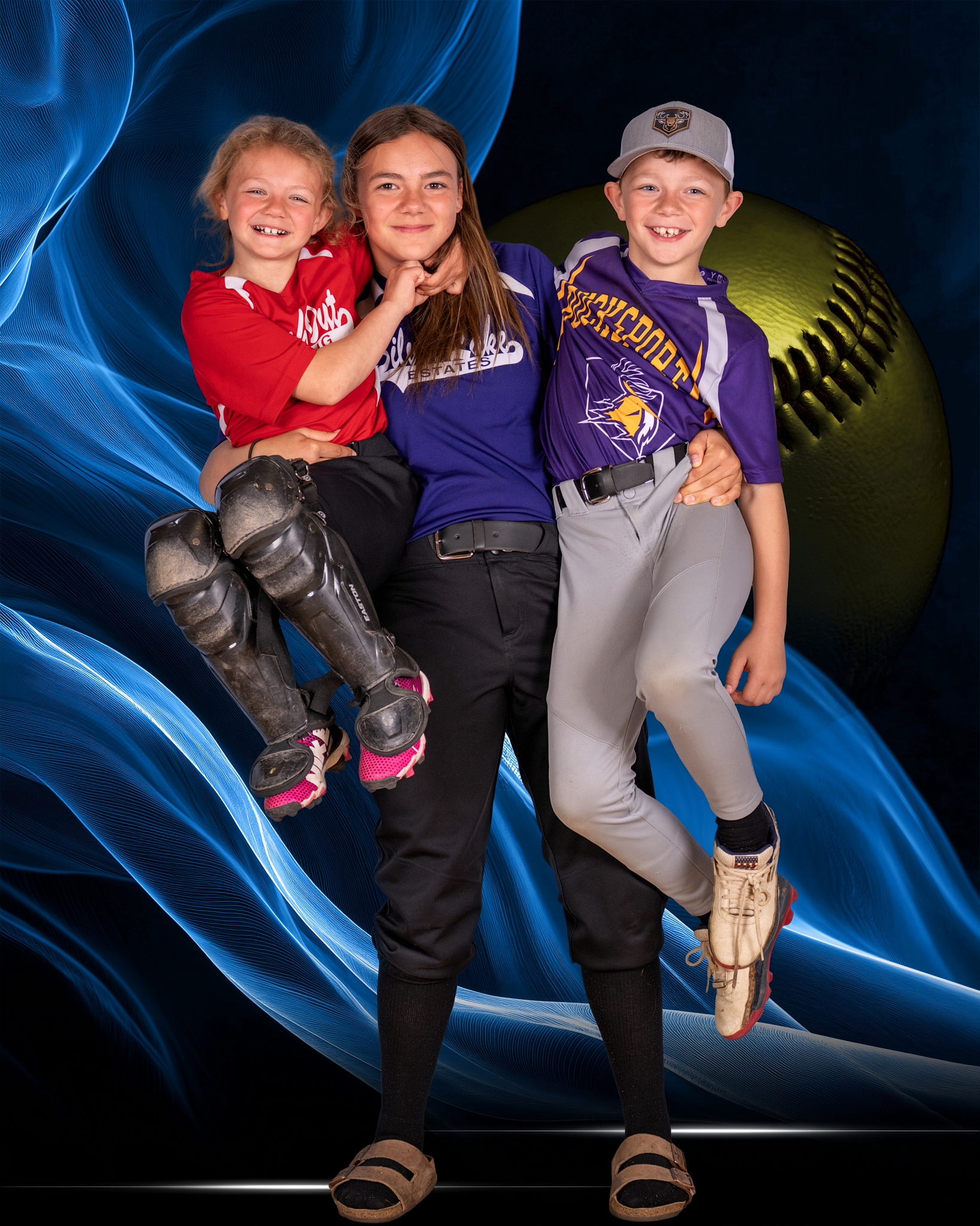 Creative sibling sports portrait
