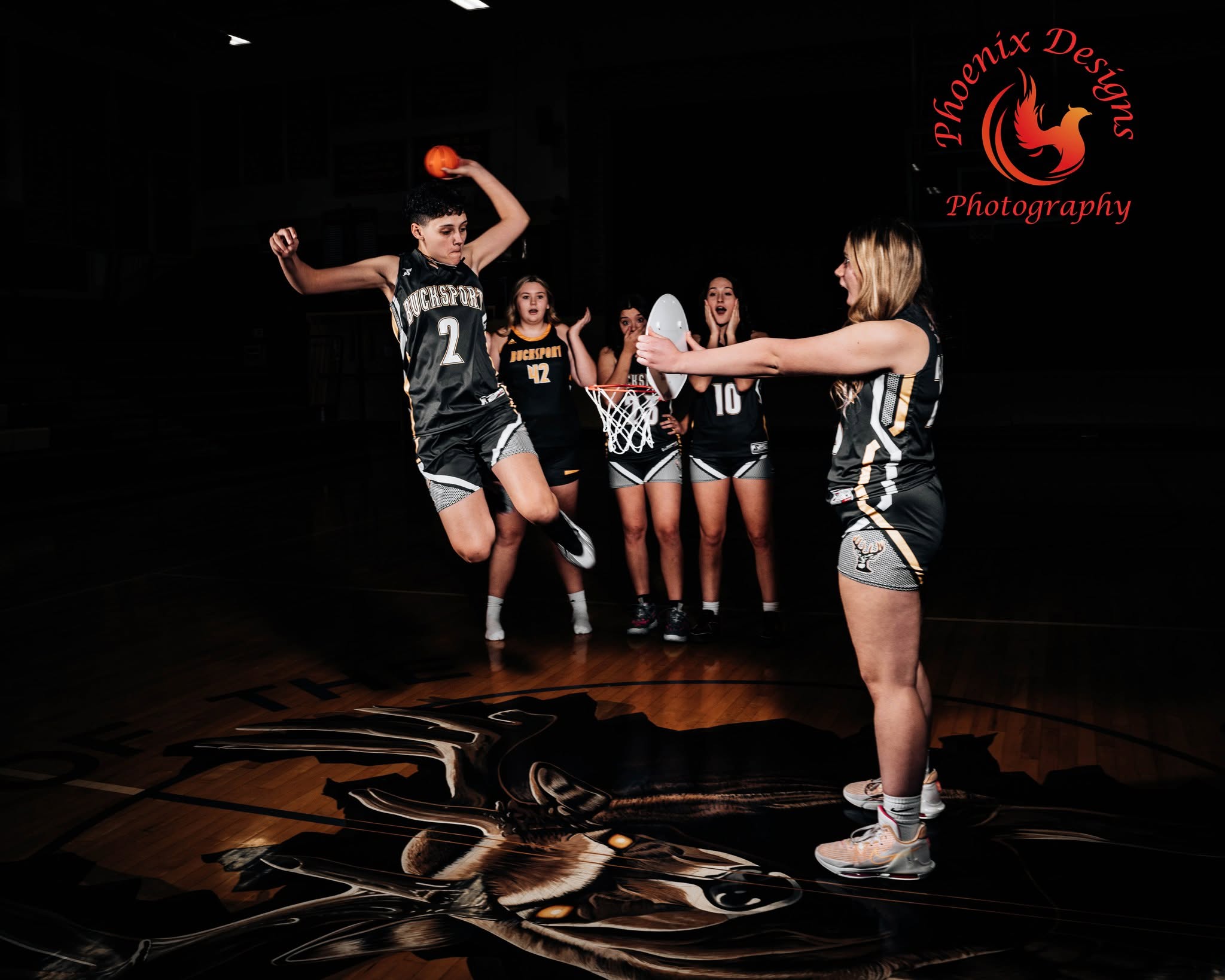 Basketball action portrait